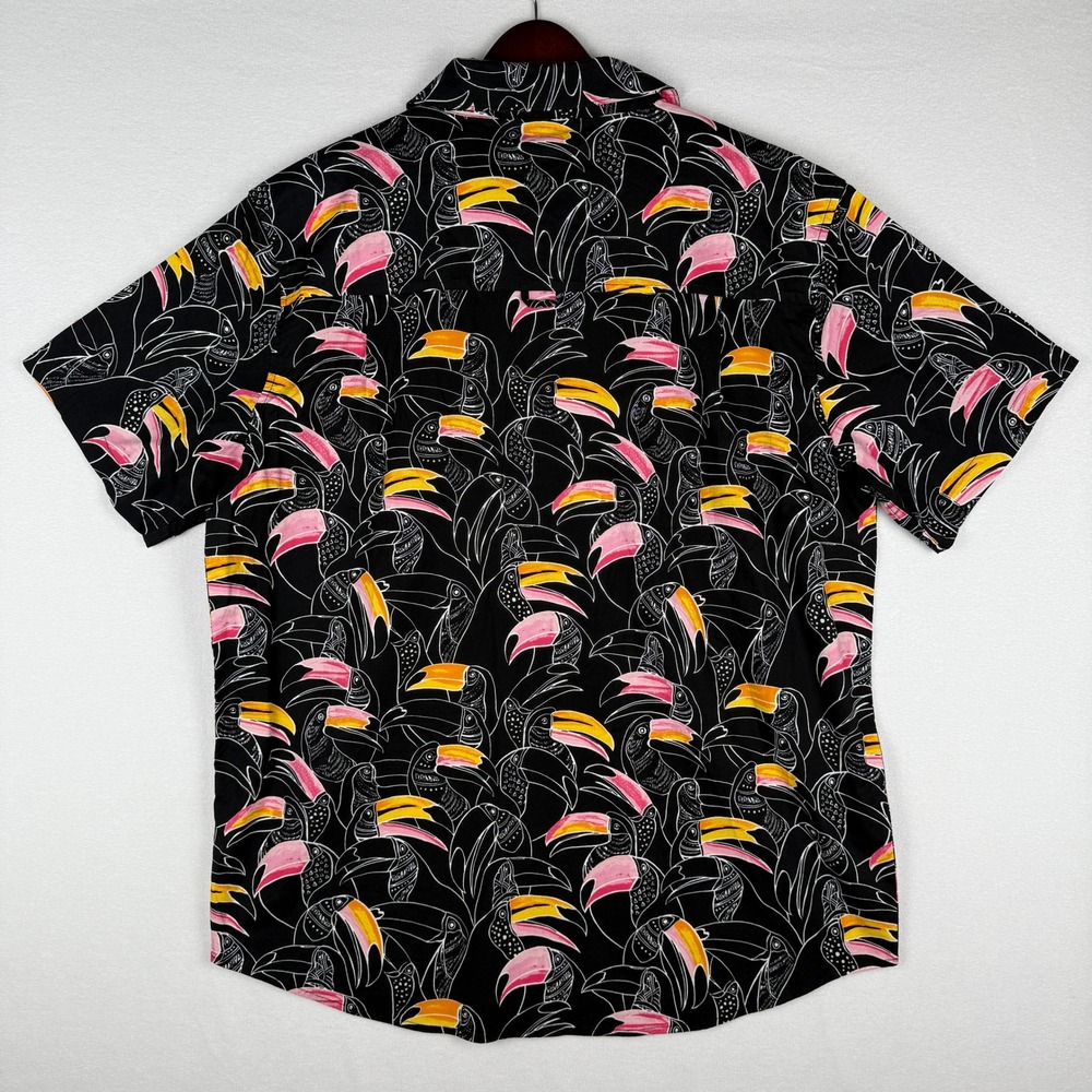 NEW Hurley Beach Beaks Woven Shirt Mens XL AOP Toucan Bird Island Tropical - Picture 3 of 10